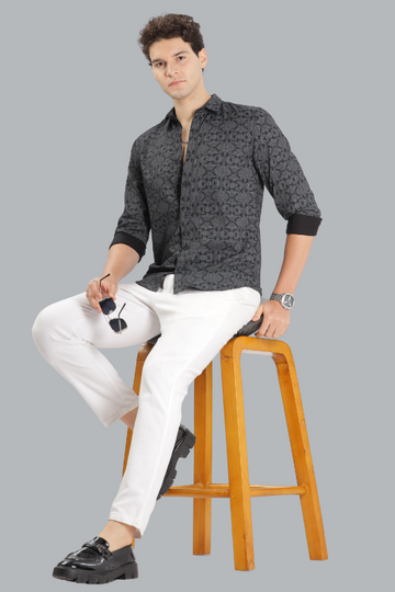 BLACK X PRINTED SLIM FIT SHIRT