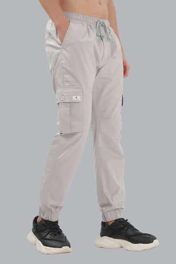 OFF WHITE LACED ELASTIC CARGO PANTS