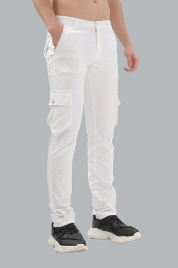 WHITE CARGO PANTS
