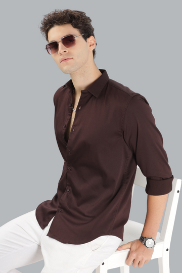 WALNUT BROWN PLAIN SHIRT