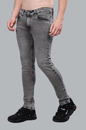 BLACK FADE SHADE RIPPED SLIM FIT DENIM