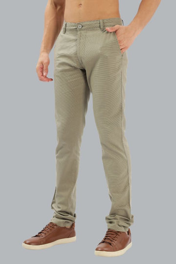 OFF BROWN PLAIN SLIM FIT TROUSER