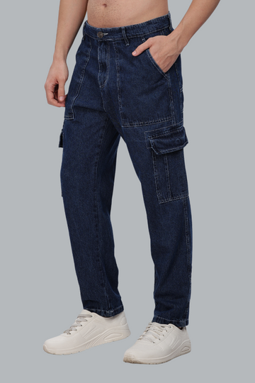 BLUE 6 POCKET DENIM CARGO