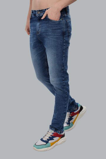 WHISKERED BLUE SLIM FIT DENIM