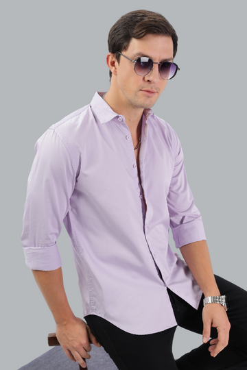 LILAC SATIN SLIM FIT SHIRT