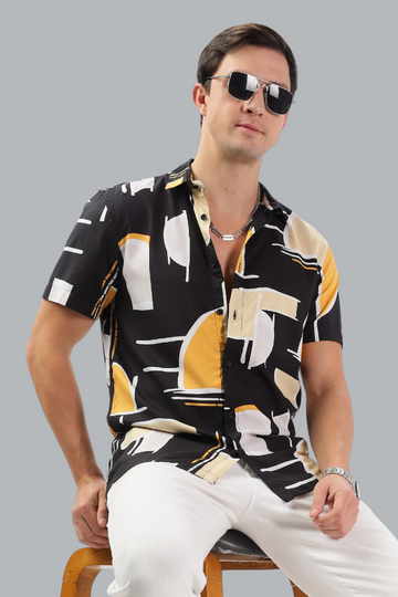 BLACK FUNKY PRINTED SHIRT