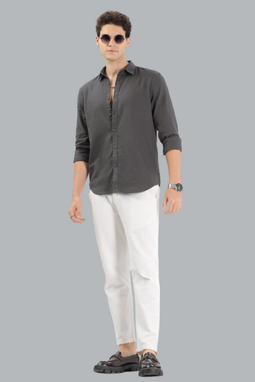 DARK GREY TEXTURED SHIRT