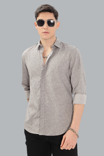 SILVER SCRATCH PRINTED SLIM FIT SHIRT
