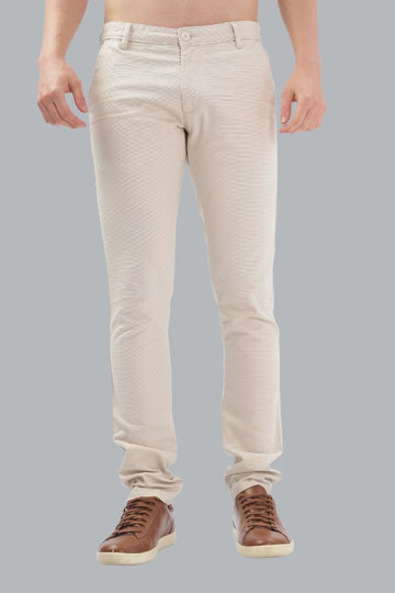 BEIGE PLAIN SLIM FIT TROUSER