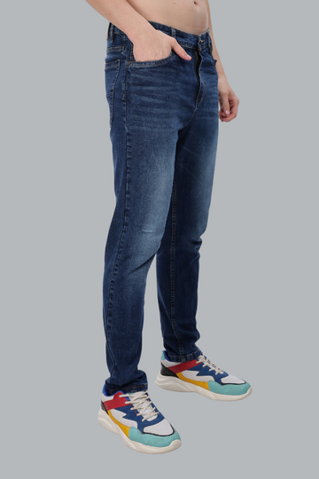 BLUE WHISKERED SLIM FIT DENIM