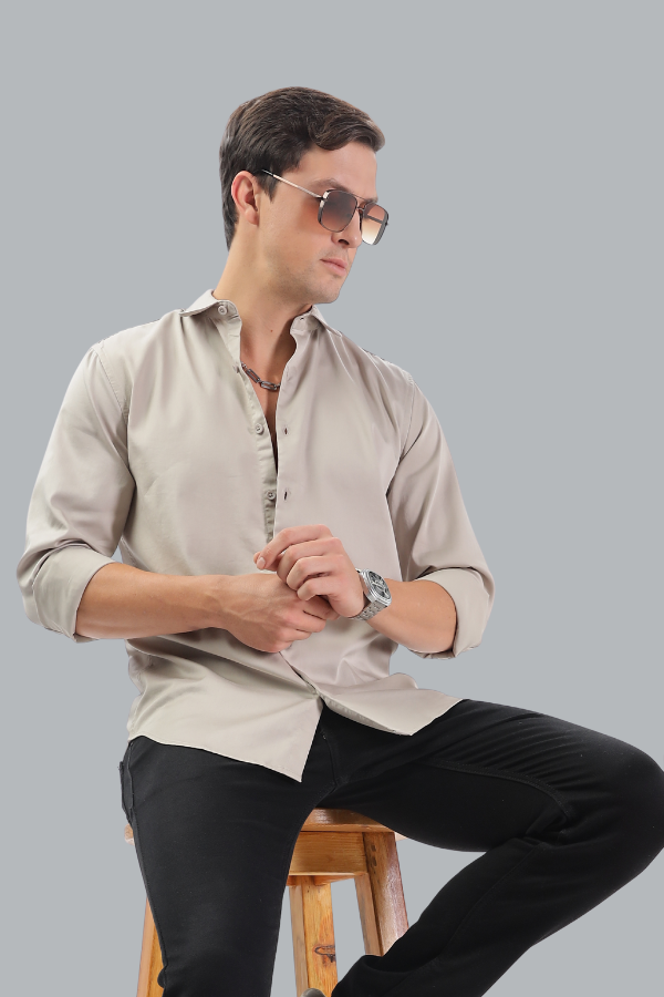 ALMOND BROWN PLAIN SHIRT
