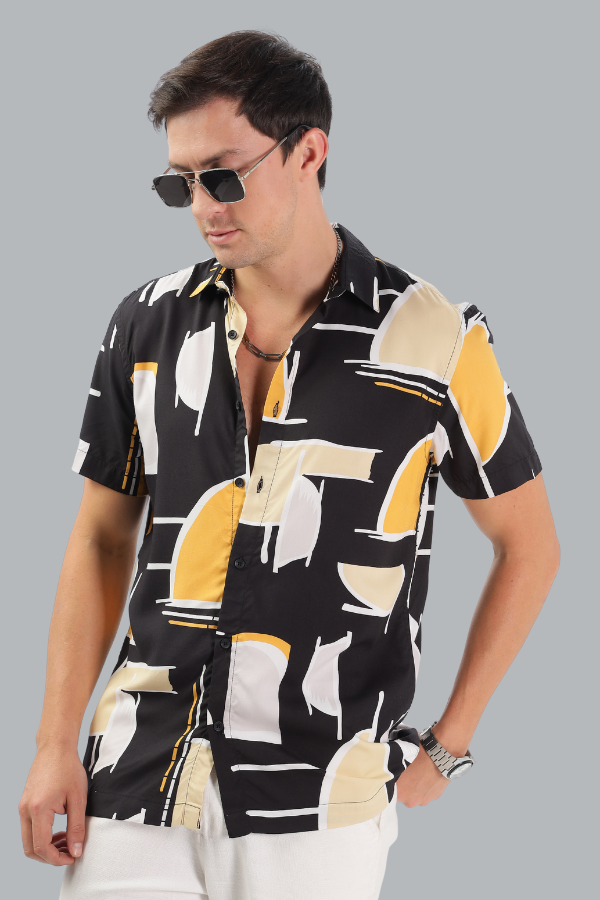 BLACK FUNKY PRINTED SHIRT