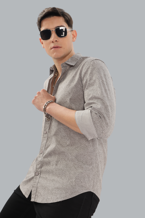 SILVER SCRATCH PRINTED SLIM FIT SHIRT