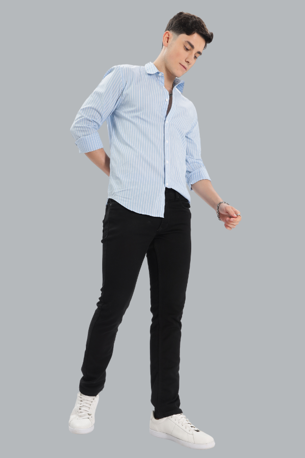 LIGHT BLUE STRIPES SLIM FIT SHIRT