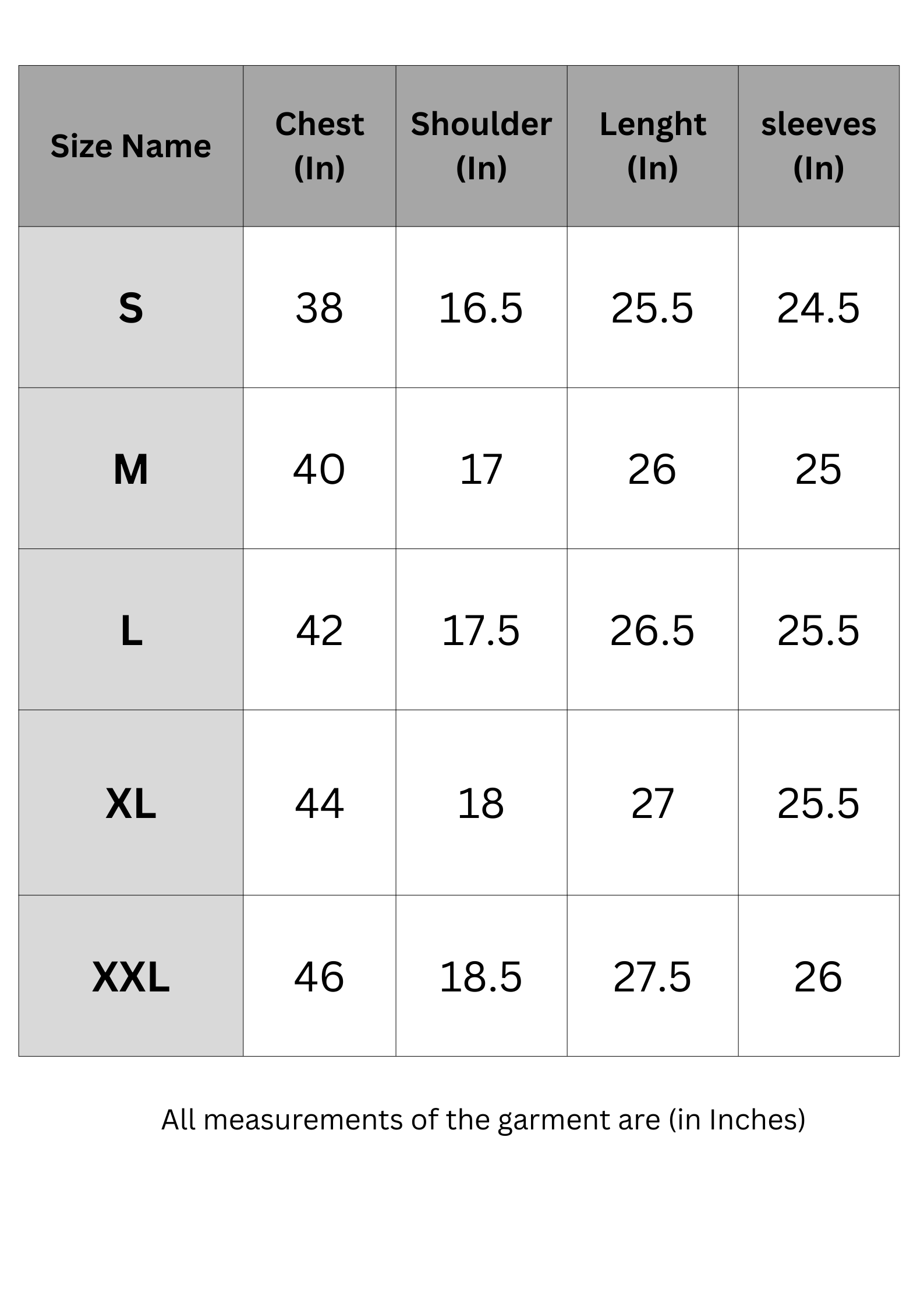 Size Chart