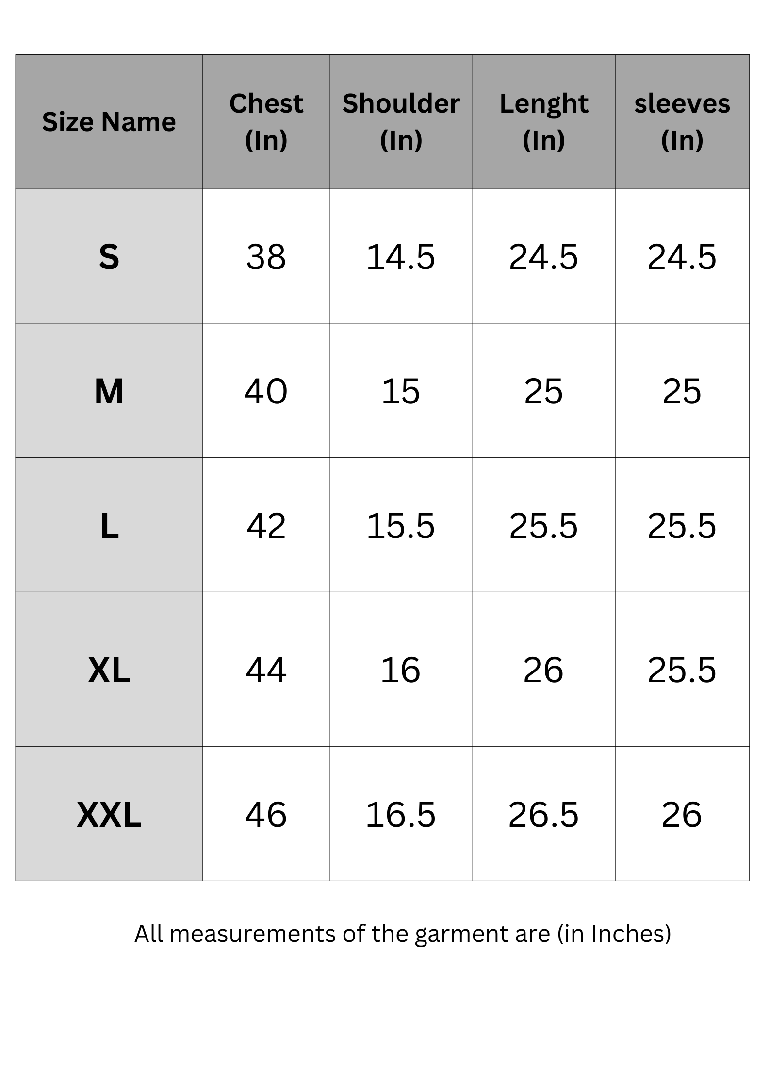 Size Chart